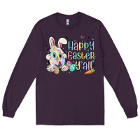 Plum happy easter y'all Long Sleeve Tee - MaliasSmallBusiness