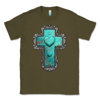 Army Green turquoise gemstone cross Classic Tee - Jasminsmagicworld
