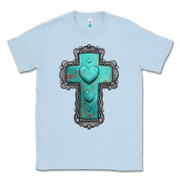 Dusty Blue turquoise gemstone cross Classic Tee - Jasminsmagicworld