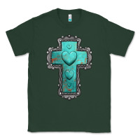 Sports Green turquoise gemstone cross Classic Tee - Jasminsmagicworld