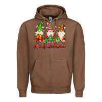 Chestnut merry christmas gnomes Zipper Hoodie - MaliasSmallBusiness