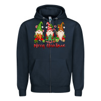 Navy merry christmas gnomes Zipper Hoodie - MaliasSmallBusiness