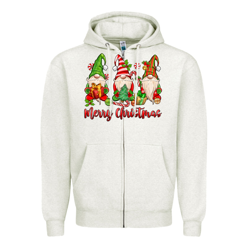 Merry Christmas Gnomes Zipper Hoodie by MaliasSmallBusiness | Teevron