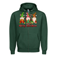 Sports Green merry christmas gnomes Zipper Hoodie - MaliasSmallBusiness