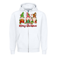 White merry christmas gnomes Zipper Hoodie - MaliasSmallBusiness