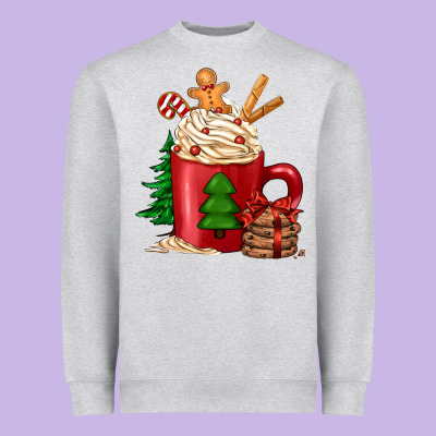 Christmas Coffee Heavyweight Sweatshirt Designed By Jasminsmagicworld