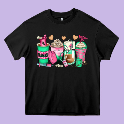 Pharmacy Coffee Cups Heavy Core Tee Designed By Zillion Design Studio