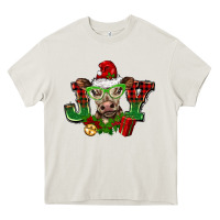 Cream christmas joy cow Heavy Core Tee - BarkalooDesign