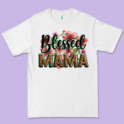 Flowers Blessed Mama Premium Tee Designed By Zillion Design Studio