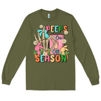 Army Green peeps season mode on Long Sleeve Tee - MaliasSmallBusiness