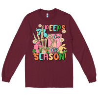 Burgundy peeps season mode on Long Sleeve Tee - MaliasSmallBusiness