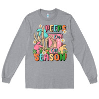 Heather Grey peeps season mode on Long Sleeve Tee - MaliasSmallBusiness