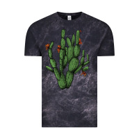 Cloud Black cactus with flowers Vintage Tee - AdoDesignShop