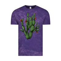 Cloud Purple cactus with flowers Vintage Tee - AdoDesignShop
