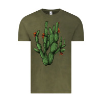 Vintage Olive cactus with flowers Vintage Tee - AdoDesignShop