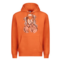 Carrot Uterine Cancer peach ribbon with boxing gloves Premium Hoodie - NancyCooperArtShop