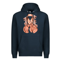 Uterine Cancer Peach Ribbon With Boxing Gloves Premium Hoodie | Teevron