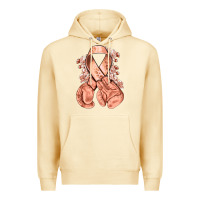 Pina Colada Uterine Cancer peach ribbon with boxing gloves Premium Hoodie - NancyCooperArtShop