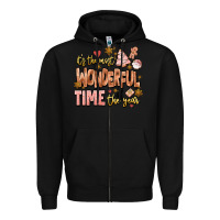 Black its the most wonderful time of the year Zipper Hoodie - MaliasSmallBusiness