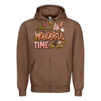 Chestnut its the most wonderful time of the year Zipper Hoodie - MaliasSmallBusiness