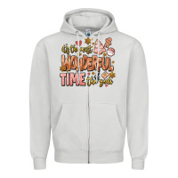 Dove Grey its the most wonderful time of the year Zipper Hoodie - MaliasSmallBusiness
