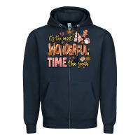 Navy its the most wonderful time of the year Zipper Hoodie - MaliasSmallBusiness