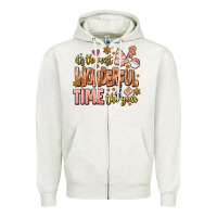 Oatmeal Heather its the most wonderful time of the year Zipper Hoodie - MaliasSmallBusiness