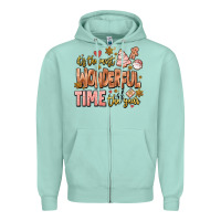 Seafoam its the most wonderful time of the year Zipper Hoodie - MaliasSmallBusiness