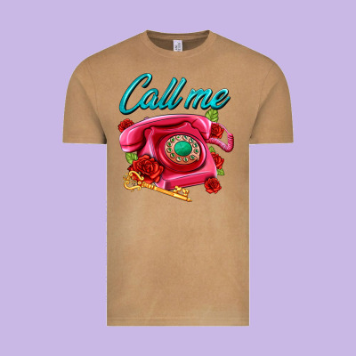 Call Me Roses And Pink Telephone Vintage Tee Designed By Adodesignshop