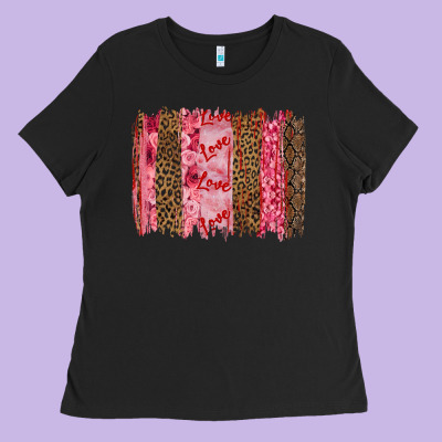 Valentine's Day Love Brushstrokes Ladies Tee Designed By Ranaportraitstore