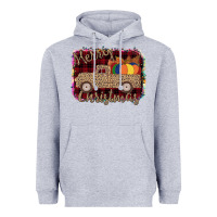 Heather Grey Merry Christmas Truck Heavyweight Hoodie - Bettercallsaul