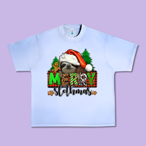 Merry Slothmas Urban Heavy Tee Designed By Jasminsmagicworld