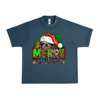 Midnight Navy merry slothmas Urban Heavy Tee - Jasminsmagicworld