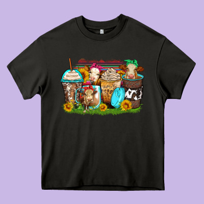 Heifers Coffee Cups Heavy Core Tee Designed By Zillion Design Studio