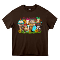 Chocolate Brown heifers coffee cups Heavy Core Tee - Zillion Design Studio