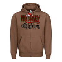 Chestnut merry christmas Zipper Hoodie - MaliasSmallBusiness
