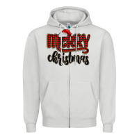 Dove Grey merry christmas Zipper Hoodie - MaliasSmallBusiness