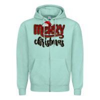 Seafoam merry christmas Zipper Hoodie - MaliasSmallBusiness