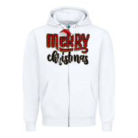White merry christmas Zipper Hoodie - MaliasSmallBusiness