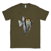 Army Green Angelfish Classic Tee - LillyAllenDesigns