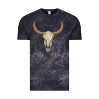 Cloud Black bull skull Vintage Tee - AdoDesignShop