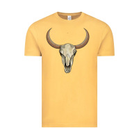 Vintage Mustard bull skull Vintage Tee - AdoDesignShop