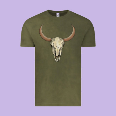Bull Skull Vintage Tee Designed By Adodesignshop