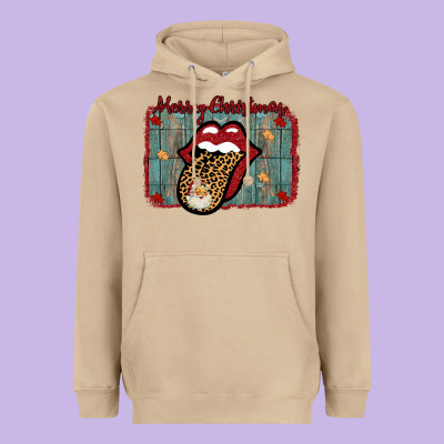 Merry Christmas Lips Santa Heavyweight Hoodie Designed By Bettercallsaul