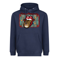Navy Merry Christmas Lips Santa Heavyweight Hoodie - Bettercallsaul