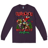 Plum dreaming of a wild west christmas cowboy santa Long Sleeve Tee - MaliasSmallBusiness