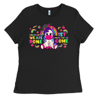 Kindergarten We Are Done 1st Here We Come With Unicorn Ladies Tee | Teevron