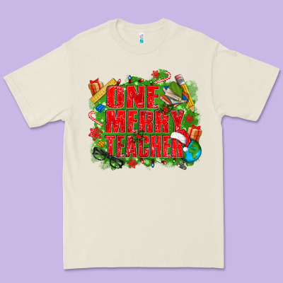 One Merry Teacher Premium Tee Designed By Texasbilliewilder