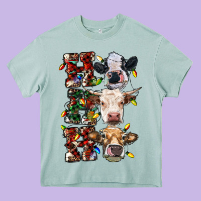 Hohoho Cows Heavy Core Tee Designed By Ranaportraitstore