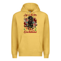 Antique Gold Christmas life is better with a dachshund Premium Hoodie - JahusDesignShop